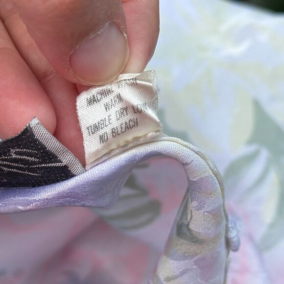 Vtg 90s Satin Slip Dress Robe Set Small Floral Romantic Sexy Honeymoon Nightgown - Picture 12 of 15